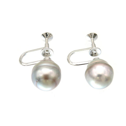 Jewelry Necklace Pearl, 14K White Gold Silver Tahitian Baroque Pearl Necklace/Earring Set Women