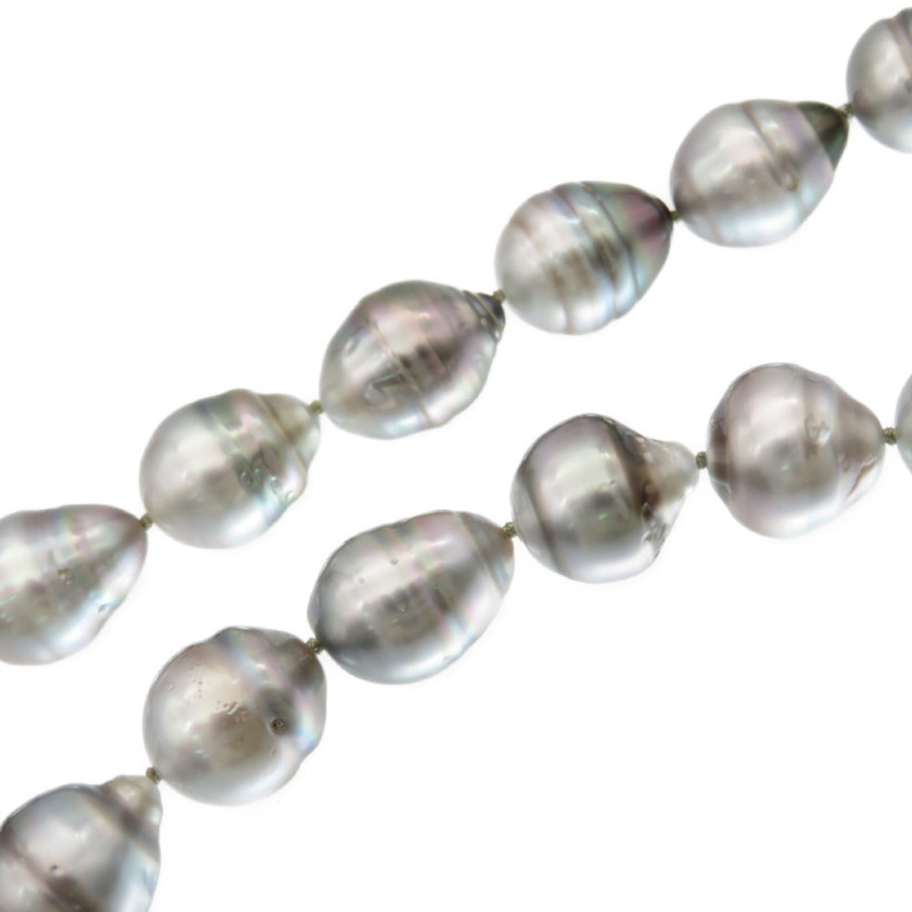 Jewelry Necklace Pearl, 14K White Gold Silver Tahitian Baroque Pearl Necklace/Earring Set Women
