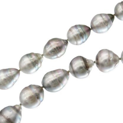 Jewelry Necklace Pearl, 14K White Gold Silver Tahitian Baroque Pearl Necklace/Earring Set Women