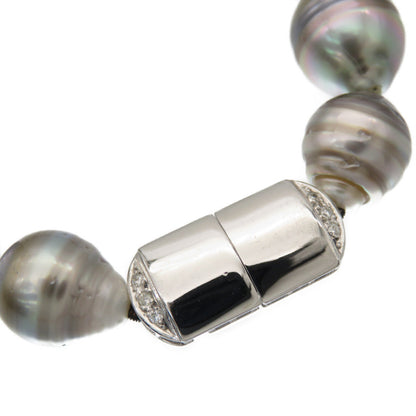 Jewelry Necklace Pearl, 14K White Gold Silver Tahitian Baroque Pearl Necklace/Earring Set Women