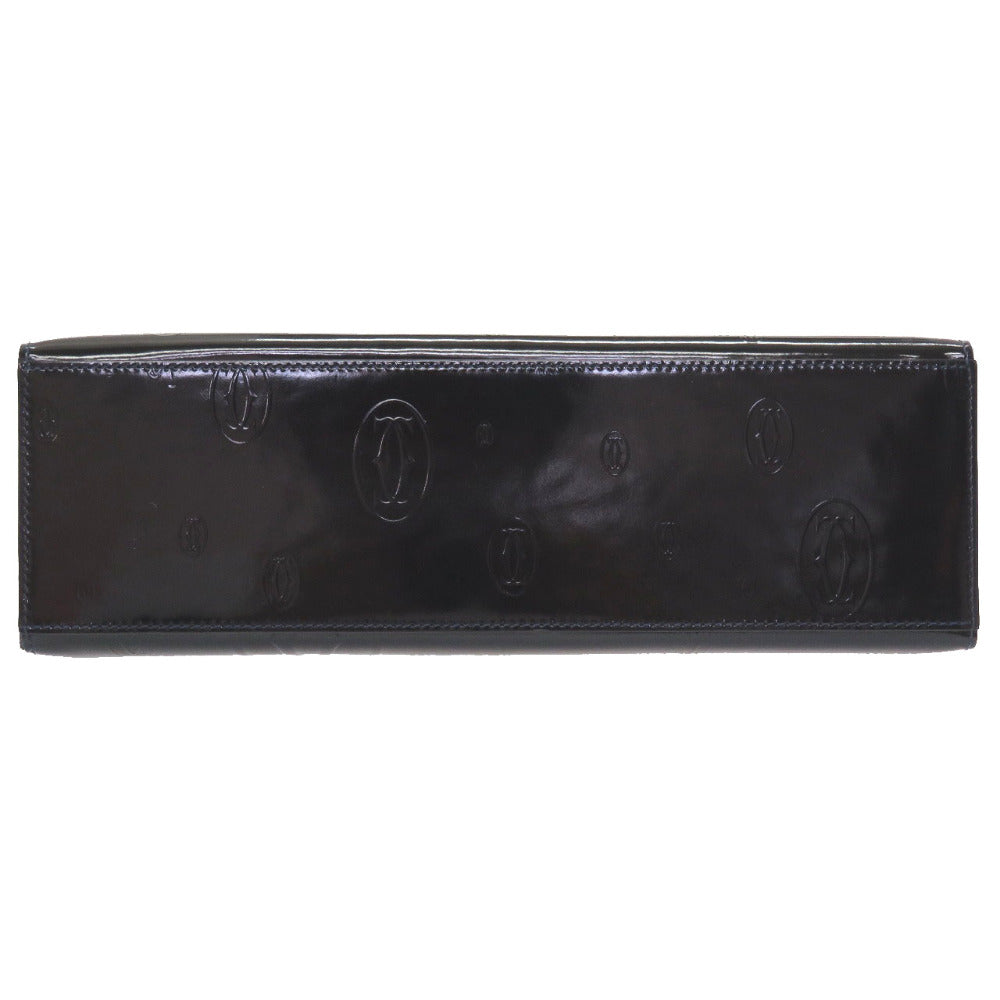 Cartier Handbag Patent Leather Black Happy Birthday Women
