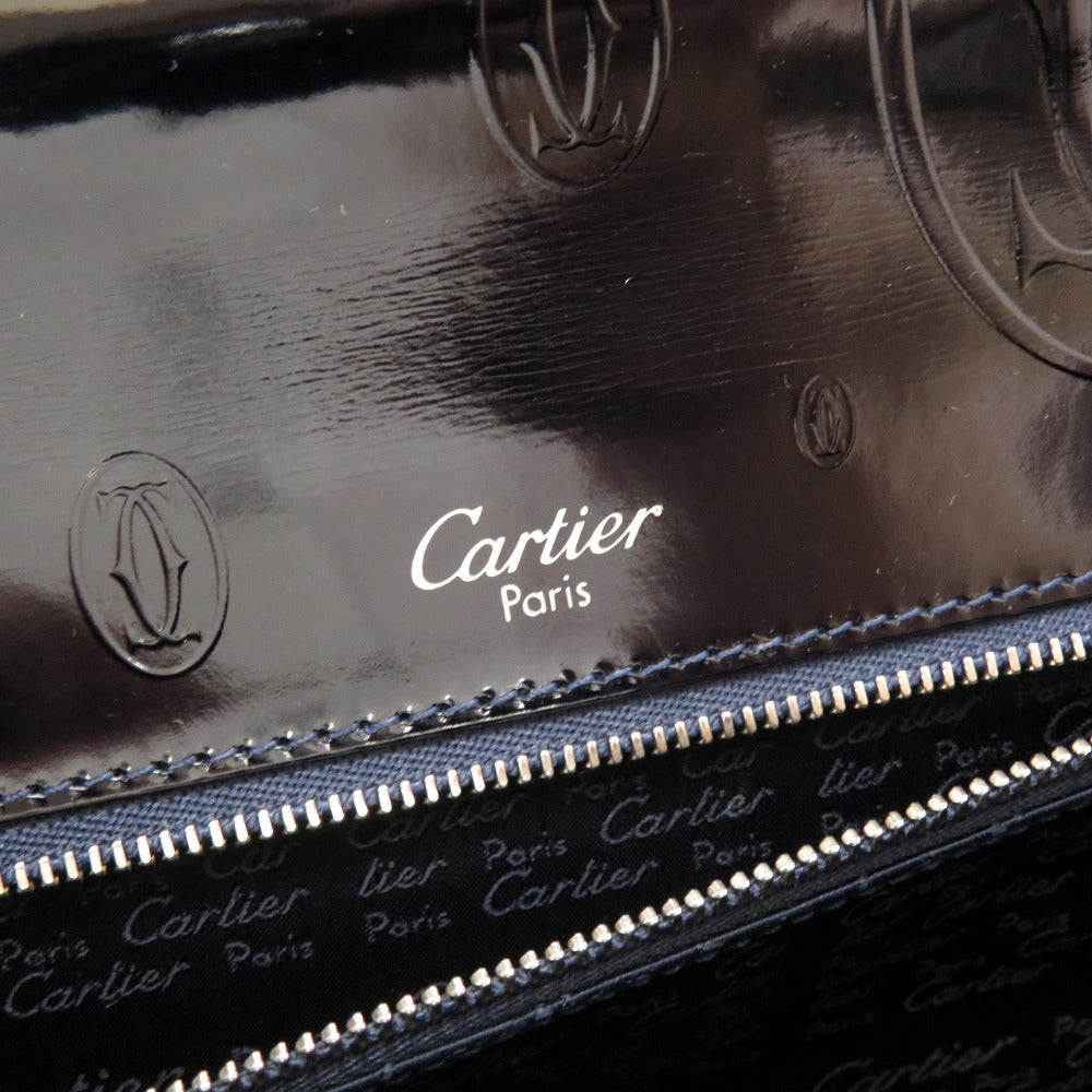 Cartier Handbag Patent Leather Black Happy Birthday Women