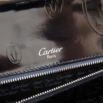 Cartier Handbag Patent Leather Black Happy Birthday Women