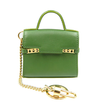 Delvaux Key Ring Leather Green Tempate Women