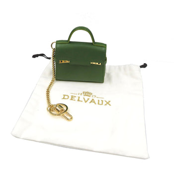 Delvaux Key Ring Leather Green Tempate Women