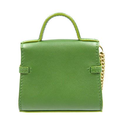 Delvaux Key Ring Leather Green Tempate Women
