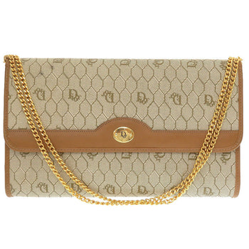 Christian Dior Shoulder Bag Pvc, Leather Beige Honeycomb Pattern Women