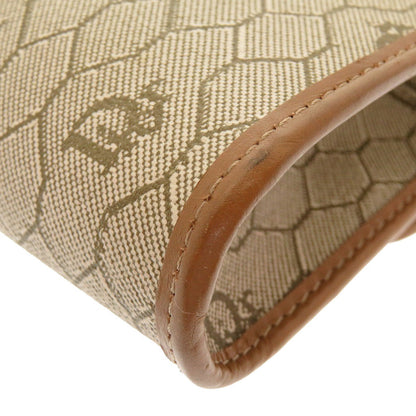 Christian Dior Shoulder Bag Pvc, Leather Beige Honeycomb Pattern Women