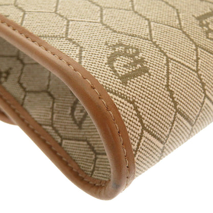 Christian Dior Shoulder Bag Pvc, Leather Beige Honeycomb Pattern Women