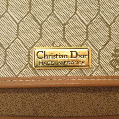 Christian Dior Shoulder Bag Pvc, Leather Beige Honeycomb Pattern Women