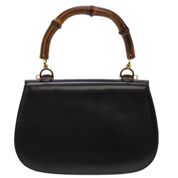 Gucci Handbag 000 46 0633 Leather X Bamboo Black Women