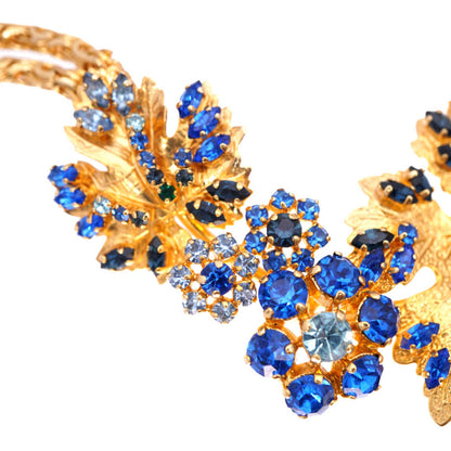 Dior Necklace Metal, Rhinestone Gold Vintage Rhinestone Necklace Leaf Motif Women