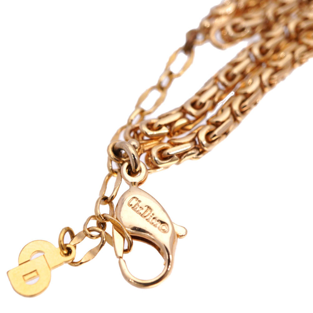 Dior Necklace Metal, Rhinestone Gold Vintage Rhinestone Necklace Leaf Motif Women