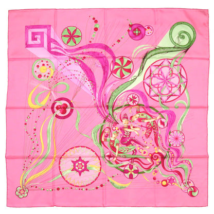 Hermes Scarf Silk Pink Carre90 La Danse Du Cosmos Dance Of The Universe Women