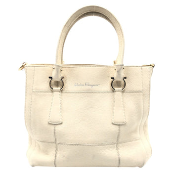 Salvatore Ferragamo Tote Bag Ey21 Leather Beige Tote Bag Handbag Women