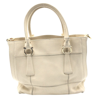 Salvatore Ferragamo Tote Bag Ey21 Leather Beige Tote Bag Handbag Women