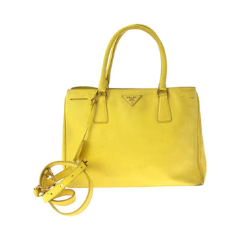 Prada Shoulder Bag Bn1874 Leather Yellow Gold Metal Shoulder Bag Handbag 2Way Safiano Women