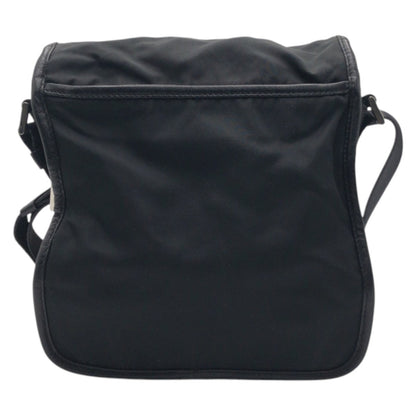 Prada Shoulder Bag Nylon Black Silver Test Triangular Logo