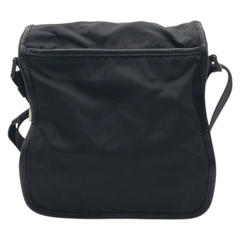 Prada Shoulder Bag Nylon Black Silver Test Triangular Logo