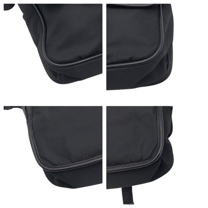 Prada Shoulder Bag Nylon Black Silver Test Triangular Logo
