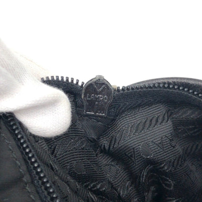 Prada Shoulder Bag Nylon Black Silver Test Triangular Logo