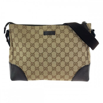 Gucci Shoulder Bag 114273 Gg Canvas, Leather Beige Brown Crossbody Shoulder Bag Women