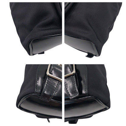 Gucci Backpack 0032852 Nylon Black Silver Bamboo