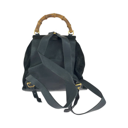 Gucci Backpack 003 58 0016 Suede Black Brown Backpack Backpack Bamboo Old Gucci Women
