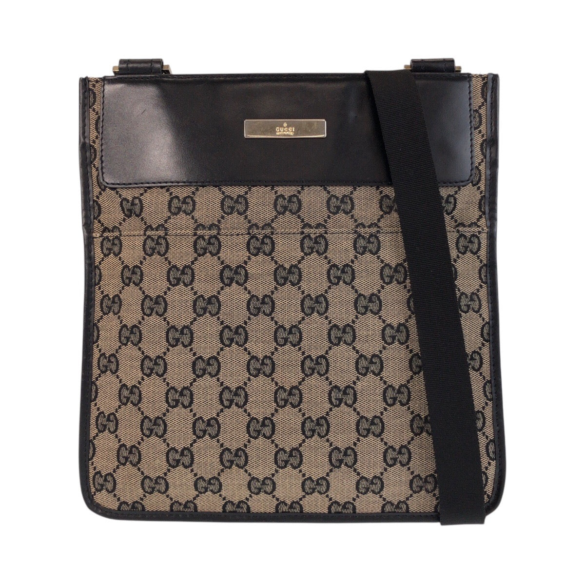 Gucci Shoulder Bag 019 0348 Gg Canvas, Leather Beige Black Shoulder Bag Pochette Women