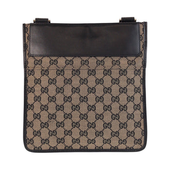 Gucci Shoulder Bag 019 0348 Gg Canvas, Leather Beige Black Shoulder Bag Pochette Women
