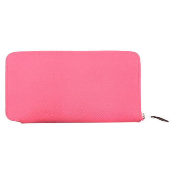 Hermes Long Wallet Purse Epsom Pink Rose Azalee Silvermetal Long Wallet Purse Zip Around Azap Long