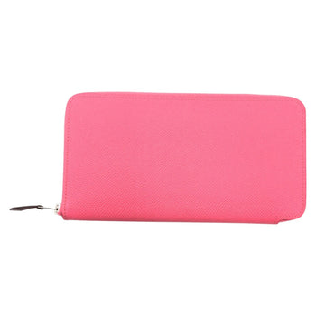 Hermes Long Wallet Purse Epsom Pink Rose Azalee Silvermetal Long Wallet Purse Zip Around Azap Long