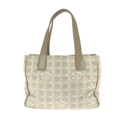 Chanel Tote Bag Canvas, Leather Beige Tote Bag Shoulder Bag New Travel Line Women