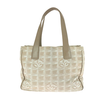 Chanel Tote Bag Canvas, Leather Beige Tote Bag Shoulder Bag New Travel Line Women