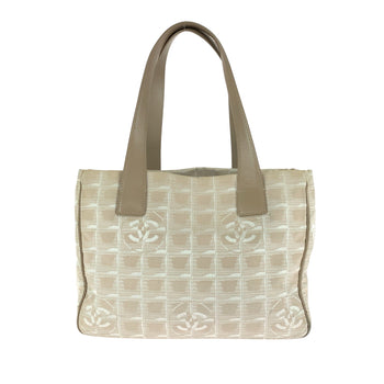 Chanel Tote Bag Canvas, Leather Beige Tote Bag Shoulder Bag New Travel Line Women