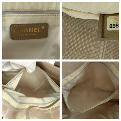 Chanel Tote Bag Canvas, Leather Beige Tote Bag Shoulder Bag New Travel Line Women