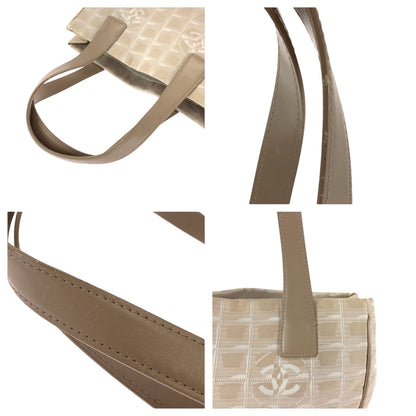 Chanel Tote Bag Canvas, Leather Beige Tote Bag Shoulder Bag New Travel Line Women