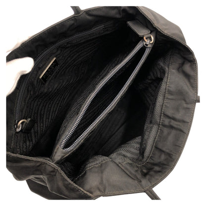 Prada Tote Bag Nylon Black Test Triangular Logo
