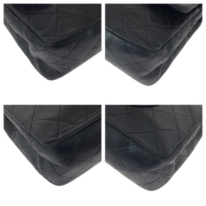 Chanel Shoulder Bag Lambskin Black Goldmetal Chainshoulder Bag Mattasse Double Flap Coco Mark