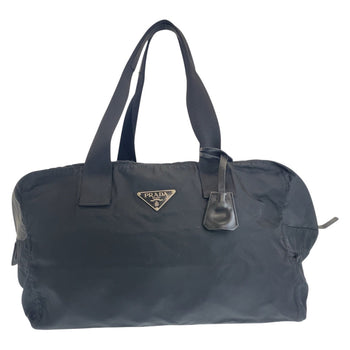 Prada Boston Duffel Bag Nylon Black Boston Duffel Bag Handbag Unisex Test Triangle With Logo Women
