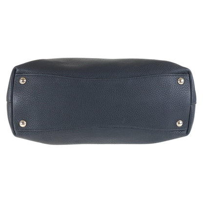 Prada Tote Bag Leather Black Silvermetal Tote Bag Shoulder Bag 2Way Vittero Dyno Triangle With Logo