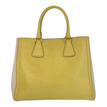 Prada Handbag Leather Yellow Gold Metal Handbag Shoulder Bag 2Way Safiano Women
