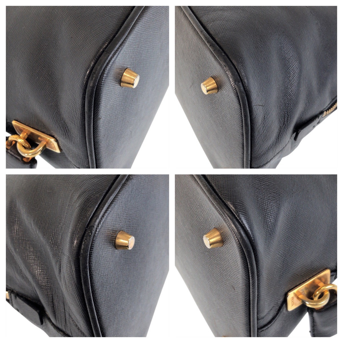 Prada Handbag Leather Black Handbag Shoulder Bag Safiano Women