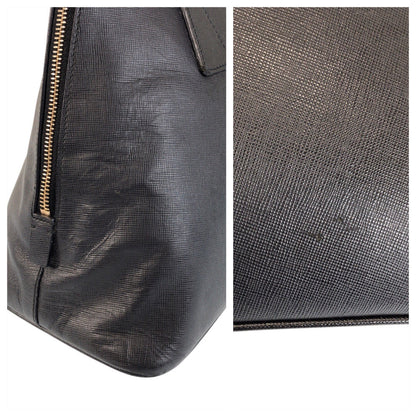 Prada Handbag Leather Black Handbag Shoulder Bag Safiano Women