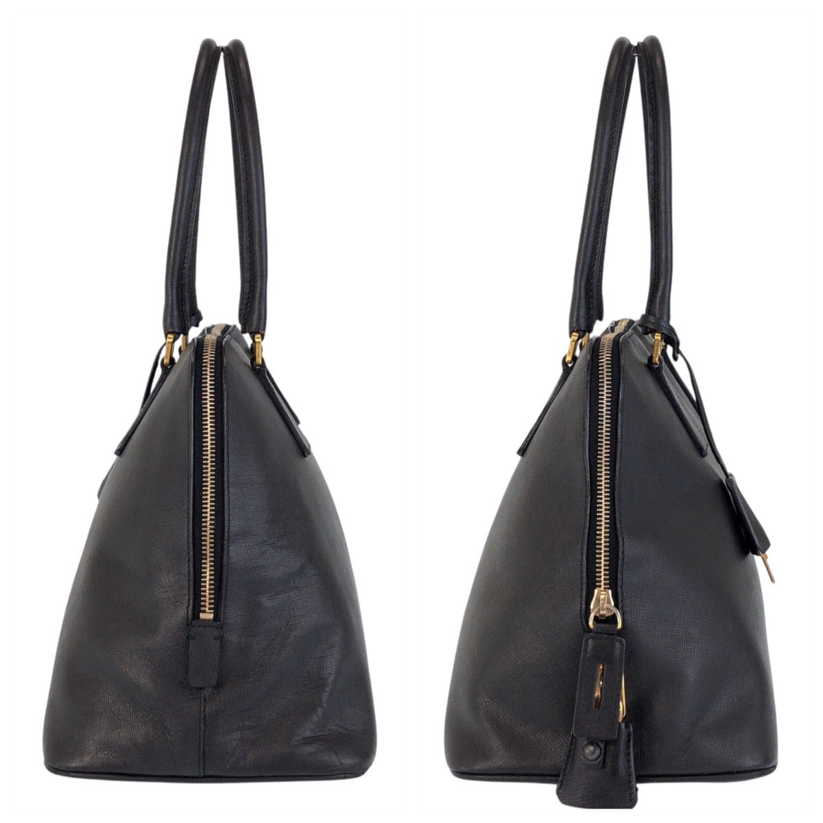 Prada Handbag Leather Black Handbag Shoulder Bag Safiano Women