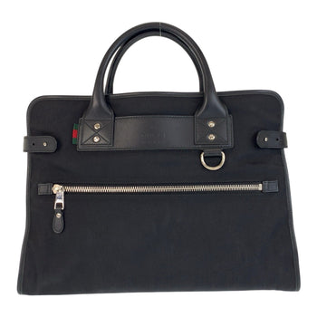 Gucci Business Bag 246410 Nylon, Leather Black Business Bag Briefcase Sherry Line Mens