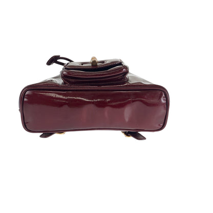 Gucci Backpack 003 1998 0030 Patent Leather Wine Red Brown Backpack Backpack Bamboo Women