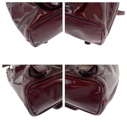 Gucci Backpack 003 1998 0030 Patent Leather Wine Red Brown Backpack Backpack Bamboo Women