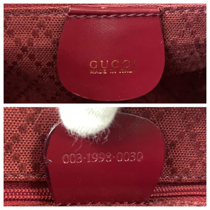 Gucci Backpack 003 1998 0030 Patent Leather Wine Red Brown Backpack Backpack Bamboo Women