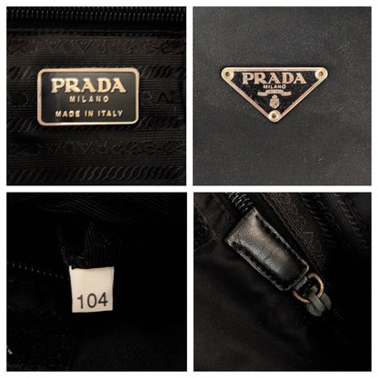 Prada Shoulder Bag Nylon Black Silvermetal Shoulder Bag Sacoche Test Triangle With Logo Women